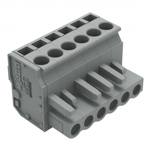 KĄTOWY WTYK SPRĘŻYNOWY RASTER 5 MM 6-TOROWY. - 232-206/026-000 - WAGO