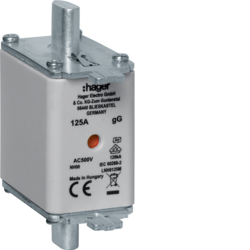 WKŁADKA BEZPIECZNIKOWA 125A NH00 CHARAKTERYSTYKA GG ZWŁOCZNA + TOR SYGNALIZACYJNY  - LNH0125M - HAGER