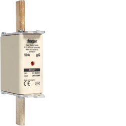 WKŁADKA BEZPIECZNIKOWA 50A NH1 CHARAKTERYSTYKA GG ZWŁOCZNA  - LNH1050M6 - HAGER