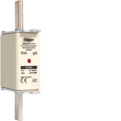 WKŁADKA BEZPIECZNIKOWA 63A NH1 CHARAKTERYSTYKA GG ZWŁOCZNA - LNH1063M6 - HAGER