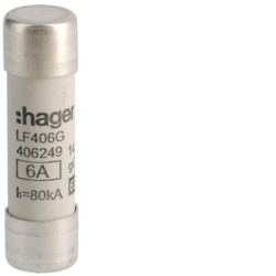 WKŁADKA BEZPIECZNIKOWA 14X51MM 6A GG ZWŁOCZNA - LF406G - HAGER