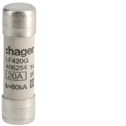 WKŁADKA BEZPIECZNIKOWA 14X51MM 20A GG ZWŁOCZNA - LF420G - HAGER