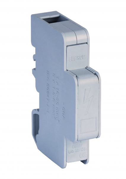BLOK ROZDZIELCZY JEDNOBIEGUNOWY MODUŁOWY 125A TS35 SZARY ELP-LBR60As - 84326002 - SIMET