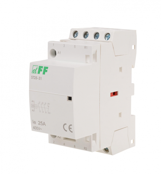 Stycznik modułowy, montaż na szynie, styki 3NO+1NC, 25A - ST25-31 - F&F