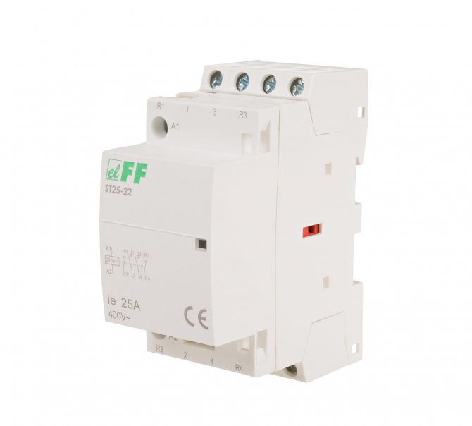 Stycznik modułowy, montaż na szynie, styki 2NO+2NC, 25A - ST25-22 - F&F