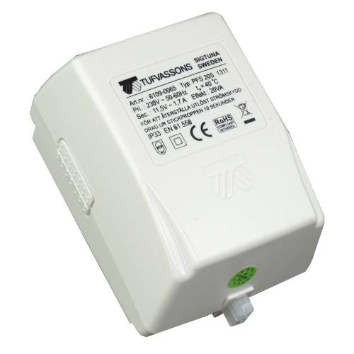 ZASILACZ AC 230/ 17V IP33 PFS 20S Z ZABEZPIECZENIEM - 16118-0021 - BREVE