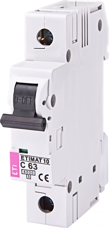 WYŁĄCZNIK NADPRĄDOWY ETIMAT 10 1P C63 6KA - 002131722 - ETI
