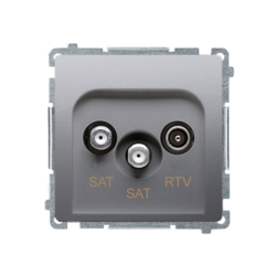 Gniazdo antenowe satelitarne podwójne końcowe SAT-SAT-RTV, (moduł). 2xwejście: SAT: 5&ndash;2400 MHz, RTV: 5&ndash;862 MHz; stal inox - BMZAR+SAT3.1-P2.01/21 - KONTAKT SIMON