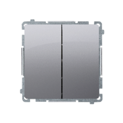 Łącznik świecznikowy z podświetleniem LED (moduł) 10AX, 250V~, szybkozłącza; stal inox - BMW5L.01/21 - KONTAKT SIMON