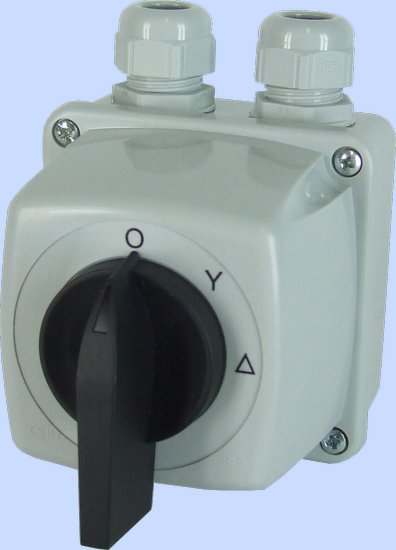 ŁĄCZNIK KRZYWKOWY W OBUDOWIE E25-23 GWIAZDA-TRÓJKĄT 0-G-T IP-44 - 952522 - ELEKTROMET DZIERŻONIÓW