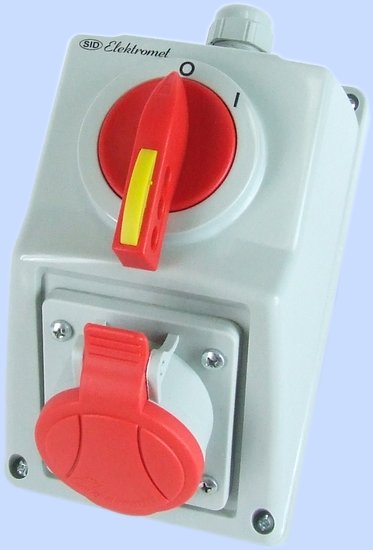 ZESTAW INSTALACYJNY C16-18N WŁĄCZ-WYŁĄCZ 0-I GNIAZDO 3P+N+Z IP-54 - 971603 - ELEKTROMET DZIERŻONIÓW