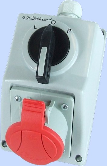 ZESTAW INSTALACYJNY C32-48N ZMIANA KIERUNKU OBROTÓW L-0-P GNIAZDO 3P+N+Z IP-54 - 974009 - ELEKTROMET DZIERŻONIÓW