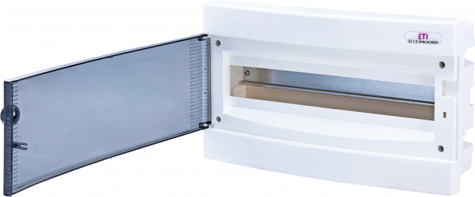 OBUDOWA PODTYNKOWA 1 RZĄD 18 MOD. DRZWI TRANSPARENTNE ECM 1X18PT-S - 001101074 - ETI