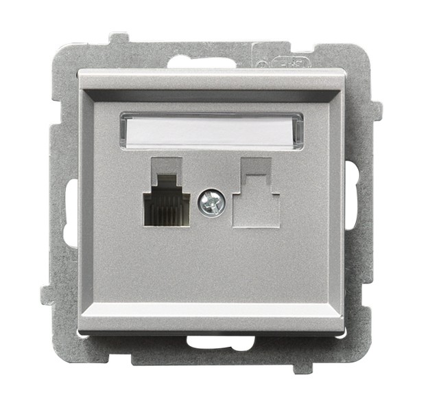 GNIAZDO TELEFONICZNE POJEDYNCZE MODUŁ ALUMINIUM SONATA - GPT-1R/m/38 - OSPEL