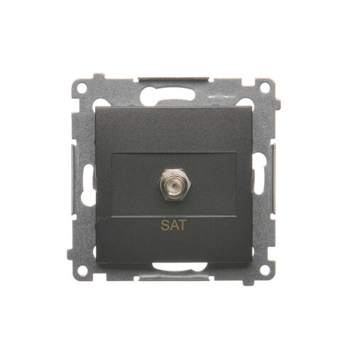 Gniazdo antenowe SAT pojedyncze (moduł). Do instalacji indywidualnych; antracyt - DASF1.01/48 - KONTAKT SIMON