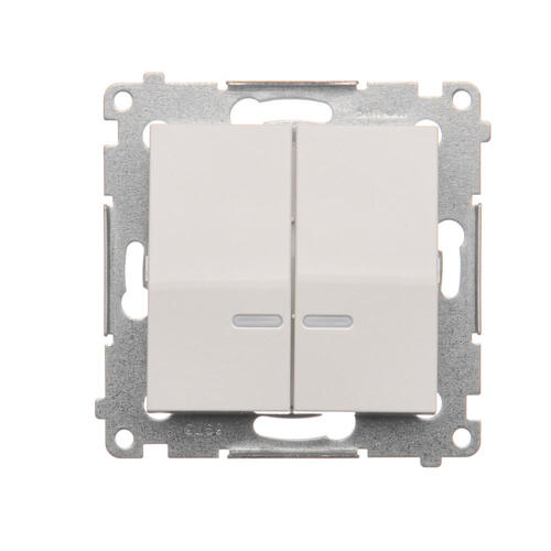 ŁĄCZNIK ŚWIECZNIKOWY Z PODŚWIETLENIEM LED DO WERSJI IP44 ZACISKI AUTOMATYCZNE 10AX 250V BIAŁY SIMON 54 - DW5BL.01/11 - KONTAKT SIMON