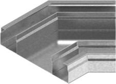 Kolano kanału trzytorowe 45&deg; KKNMt340H28 1,00 mm - 521234 - BAKS