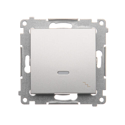 ŁĄCZNIK SCHODOWY POJEDYNCZY Z PODŚWIETLENIEM LED ZACISKI AUTOMATYCZNE 10AX 250V SREBRNY MAT SIMON 54 - DW6L.01/43 - KONTAKT SIMON