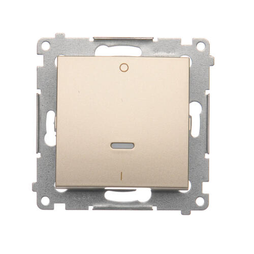 Łącznik dwubiegunowy z podświetleniem LED (moduł) 10AX, 250V~, szybkozłącza; złoty mat - DW2L.01/44 - KONTAKT SIMON