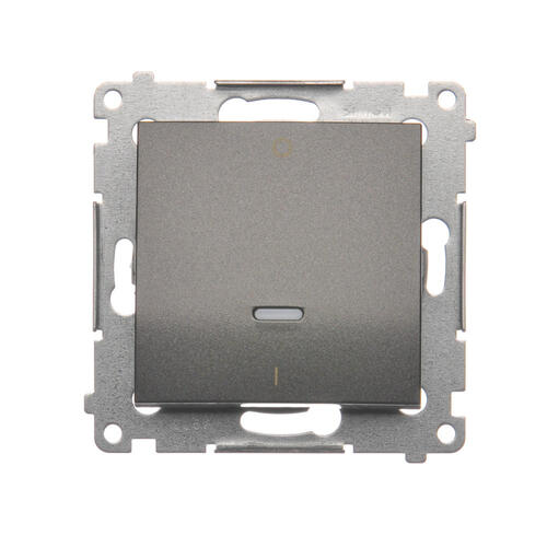 Łącznik dwubiegunowy z podświetleniem LED (moduł) 10AX, 250V~, szybkozłącza; antracyt - DW2L.01/48 - KONTAKT SIMON
