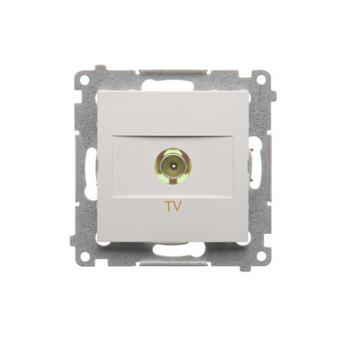 Gniazdo antenowe TV pojedyncze (moduł). Do instalacji indywidualnych; biały - DAK1.01/11 - KONTAKT SIMON