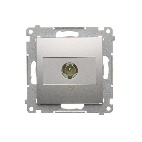 GNIAZDO ANTENOWE TV POJEDYNCZE SREBRNY MAT SIMON 54 - DAK1.01/43 - KONTAKT SIMON