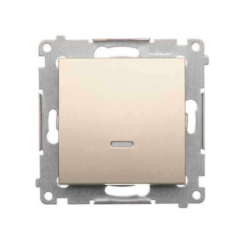 Łącznik jednobiegunowy z podświetleniem LED (moduł) 10AX, 250V~, szybkozłącza; złoty mat - DW1L.01/44 - KONTAKT SIMON