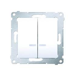 Łącznik świecznikowy z podświetleniem LED i do wersji IP44 (moduł) 10AX, 250V~, szybkozłącza; kremowy   *Posiada wkładkę DU1W - DW5BL.01/41 - KONTAKT SIMON