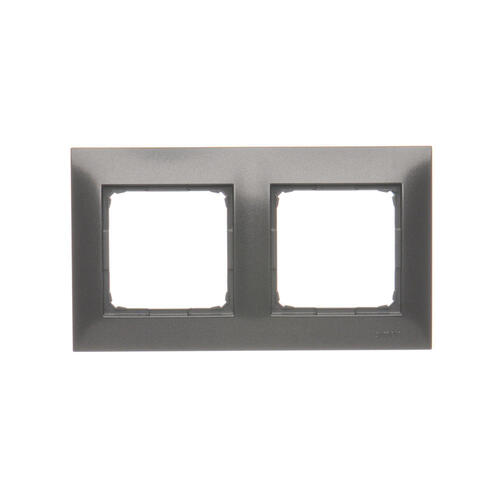 Ramka 2-krotna PREMIUM do puszek karton-gips IP20 / IP44; antracyt - DRK2/48 - KONTAKT SIMON