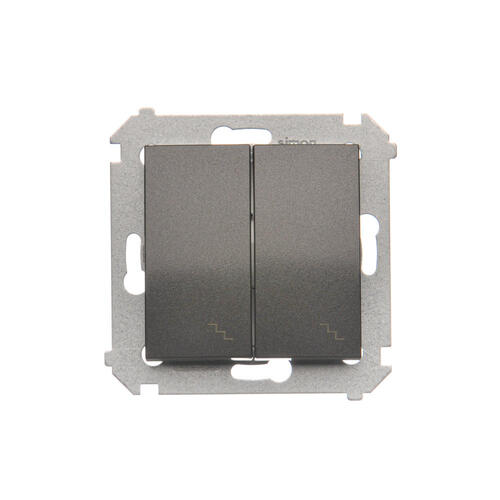 Łącznik schodowy podwójny z podświetleniem (moduł) 10AX, 250V~, zaciski śrubowe; antracyt - DW6/2L.01/48 - KONTAKT SIMON