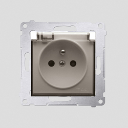 Gniazdo wtyczkowe do wersji IP44 Z USZCZELKĄ (moduł) 16A, 250V~, zaciski śrubowe, klapka transparentna; kremowy  *Uszczelka do ramek S54 PREMIUM - DGZ1BZ.01/41A - KONTAKT SIMON