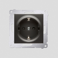 Gniazdo Schuko z przesłonami (moduł) 16A, 250V~, zaciski śrubowe; antracyt - DGSz1Z.01/48 - KONTAKT SIMON