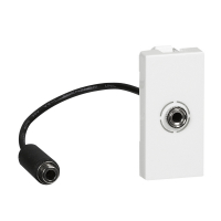 GNIAZDO JACK ŻEŃSKIE 3,5 MM Z PRZEWODEM BIAŁY MOSAIC - 078779 - LEGRAND