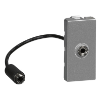 GNIAZDO JACK ŻEŃSKIE 3,5 MM Z PRZEWODEM ALUMINIUM MOSAIC - 079379 - LEGRAND