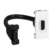 GNIAZDO HDMI TYPU A Z PRZEWODEM BIAŁY MOSAIC - 078778 - LEGRAND