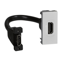 GNIAZDO HDMI TYPU A Z PRZEWODEM ALUMINIUM MOSAIC - 079378 - LEGRAND