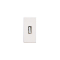 Płytka K45/2 złącza USB typ A żeńskie 22,5x45mm + gniazdo; zaciski śrubowe; czysta biel - K128B/9 - KONTAKT SIMON