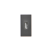 Płytka K45/2 złącza USB typ A żeńskie 22,5x45mm + gniazdo; zaciski śrubowe; szary grafit - K128B/14 - KONTAKT SIMON