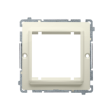Adapter (przejściówka) na osprzęt standardu 45 &times; 45 mm. Montaż do puszki na wkręty; beż - BMA45/12 - KONTAKT SIMON