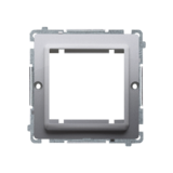 Adapter (przejściówka) na osprzęt standardu 45 &times; 45 mm. Montaż do puszki na wkręty; stal inox - BMA45/21 - KONTAKT SIMON
