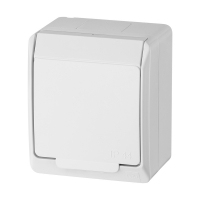 GNIAZDO POJEDYŃCZE Z UZIEMIENIEM HERMETYCZNE NATYNKOWE 16A 2P+Z 250V IP44 BIAŁY HERMES - 0321-02 - ELEKTRO-PLAST NASIELSK
