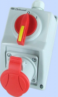 ZESTAW INSTALACYJNY Z GNIAZDEM C32-18 WŁĄCZ-WYŁĄCZ 0-I GNIAZDO 3P+Z IP-54 - 974001 - ELEKTROMET DZIERŻONIÓW