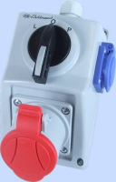 ZESTAW INSTALACYJNY 32A 3P+Z + GNIAZDO 2P+Z IP54 PRZEŁĄCZNIK L-0-P C32-48.1 - 974013 - ELEKTROMET DZIERŻONIÓW