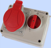 ZESTAW E 16-18N WŁĄCZ-WYŁĄCZ 0-I GNIAZDO 3P+N+Z IP-44. - 940020 - ELEKTROMET DZIERŻONIÓW