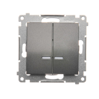 ŁĄCZNIK ŚWIECZNIKOWY Z PODŚWIETLENIEM LED DO WERSJI IP44 ZACISKI AUTOMATYCZNE 10AX 250V ANTRACYT SIMON 54 - DW5BL.01/48 - KONTAKT SIMON