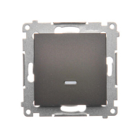 Łącznik jednobiegunowy z podświetleniem LED (moduł) 10AX, 250V~, szybkozłącza; brąz mat - DW1L.01/46 - KONTAKT SIMON
