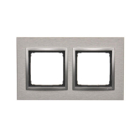 Ramka 2-krotna Nature-Metal, INOX KLASYCZNY, IP20/IP44* (*IP44-należy zastosować zestaw uszczelek DUN2) - DRN2/77 - KONTAKT SIMON