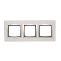 Ramka 3-krotna Nature-Metal, INOX KLASYCZNY, IP20/IP44* (*IP44-należy zastosować zestaw uszczelek DUN3) - DRN3/77 - KONTAKT SIMON