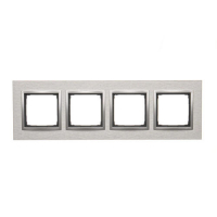 Ramka 4-krotna Nature-Metal, INOX KLASYCZNY, IP20/IP44* (*IP44-należy zastosować zestaw uszczelek DUN4) - DRN4/77 - KONTAKT SIMON