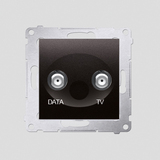 Gniazdo TV-DATA. Dwa porty wyjściowe typu "F" (moduł). Częstotliwość dla wejścia 5-1000 MHz; antracyt - DAD1.01/48 - KONTAKT SIMON